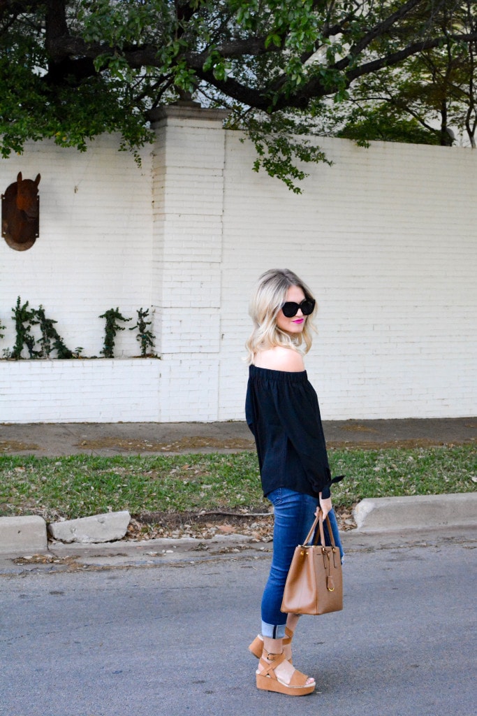 Express one eleven off the shoulder surplice top 2025