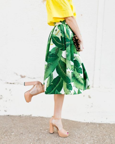 Palm Print Skirt