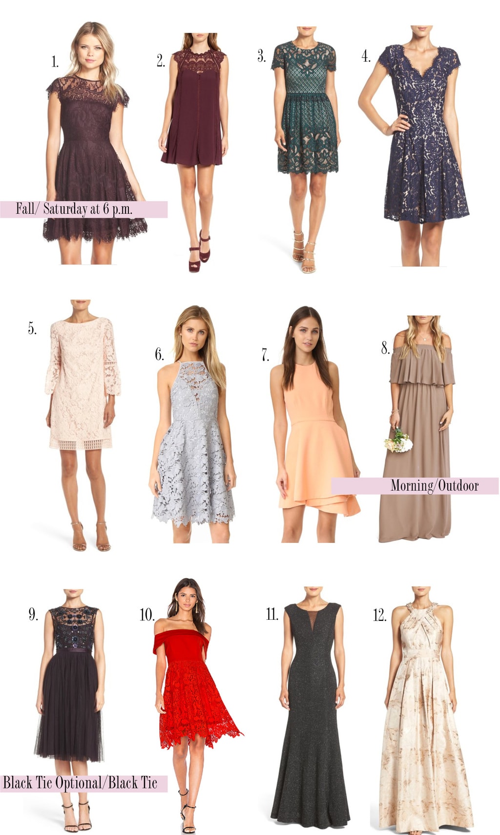 dresses for black tie wedding