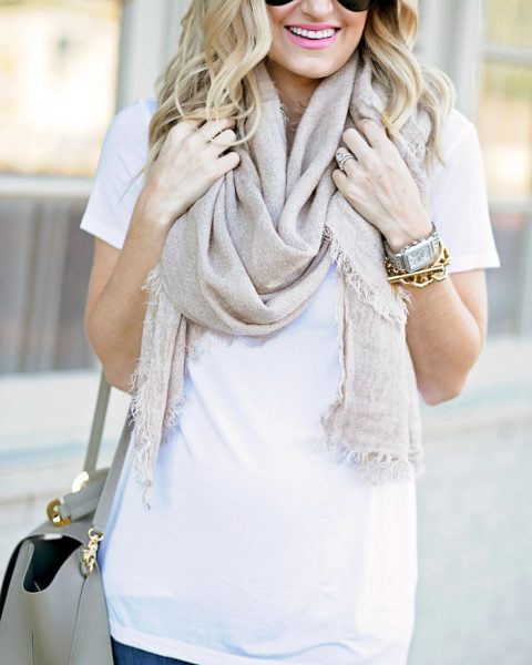 monogram scarf outfit