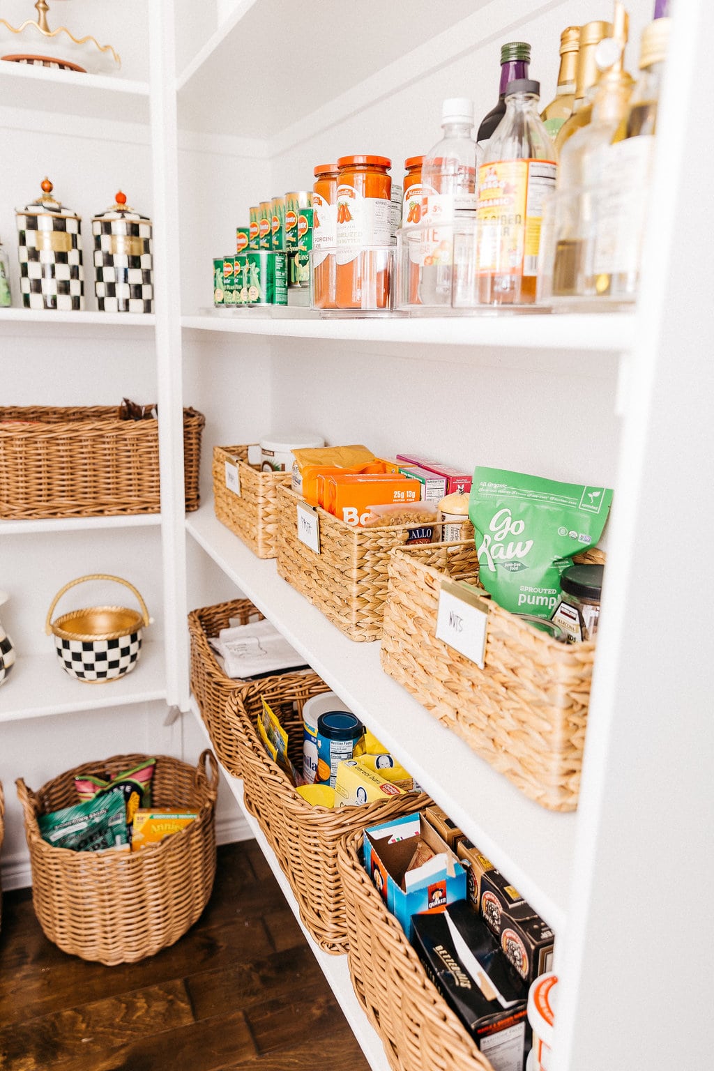 container store bins organizing pantry