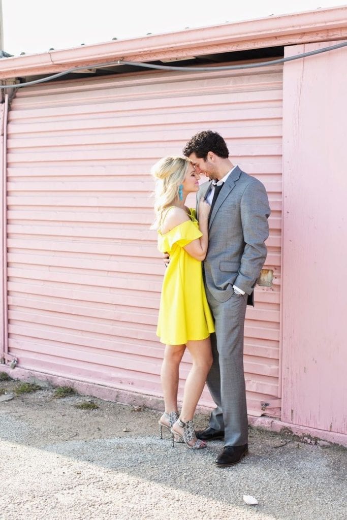 Yellow dress engagement photos clearance