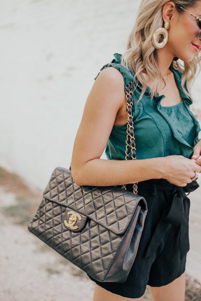 Outfit with a Crossbody Vintage Chanel Tote Bag - Lollipuff