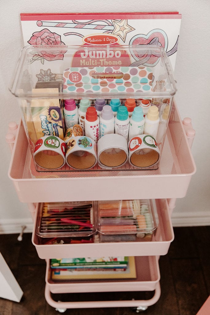 Art Supplies Themed Rolling Cart