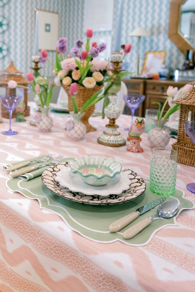 A Tablescape with Pink and Green | Chronicles of Frivolity